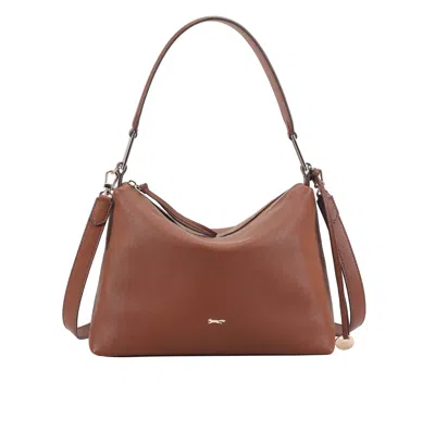 Paul Costelloe Women's Mahuida Leather Shoulder Bag- Brown