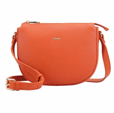 Paul Costelloe Women's Orange Hazara Leather Crossbody Bag - Koi