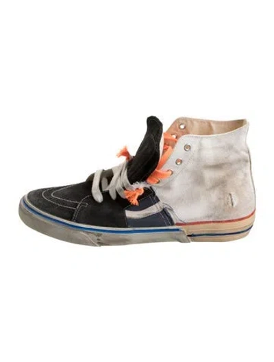 Pre-owned Paul Easterlin Canvas Colorblock Pattern Sneakers In Multi