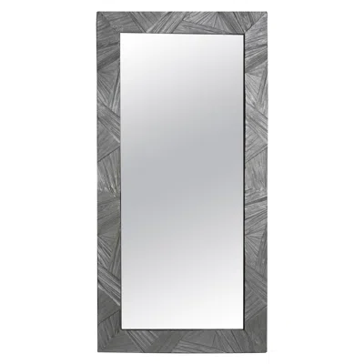 Pre-owned Paul Evans Tall Mirror Mirror With Brulalist Textured Frame, Solace In Gray