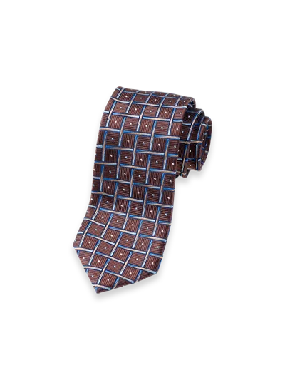 Paul Fredrick Basketweave Woven Silk Tie In Brown