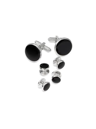 Paul Fredrick Black Onyx Stud Set In Metallic