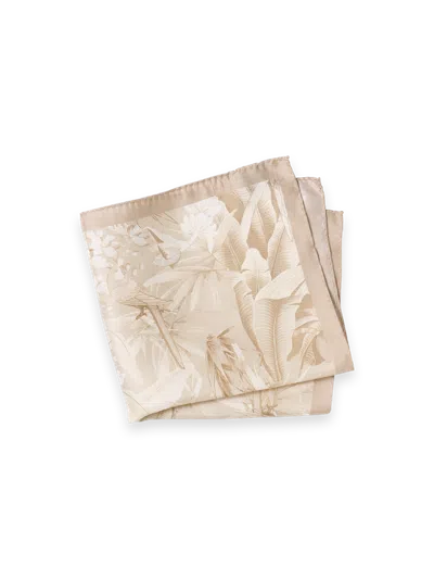 Paul Fredrick Botanical Silk Pocket Square In Purple
