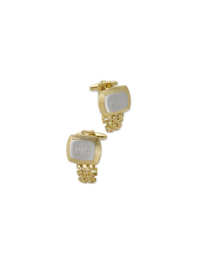 Paul Fredrick Chain Wrap Engravable Cufflinks In Gold