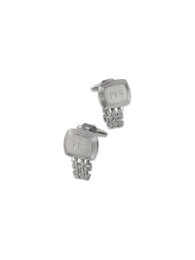 Paul Fredrick Chain Wrap Engravable Cufflinks In Silver