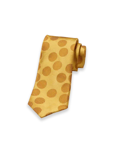 Paul Fredrick Circles Woven Silk Tie In Beige