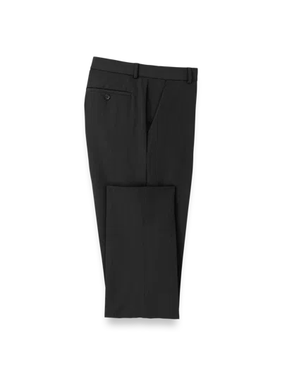 Paul Fredrick Comfort Stretch Travel Flat Front Pants In Black