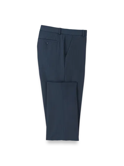 Paul Fredrick Comfort Stretch Travel Flat Front Pants In Blue
