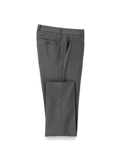 Paul Fredrick Comfort Stretch Travel Flat Front Pants In Gray