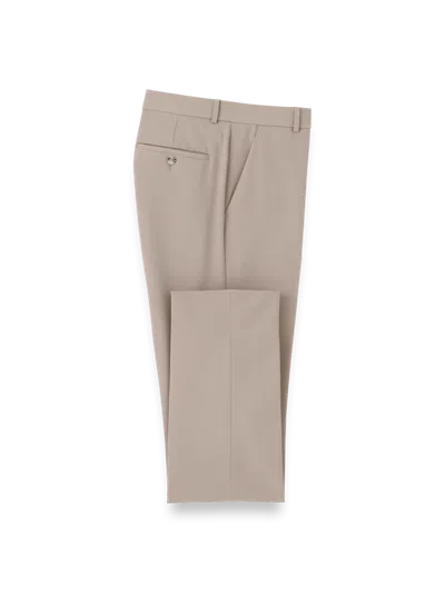 Paul Fredrick Comfort Stretch Travel Flat Front Pants In Neutral