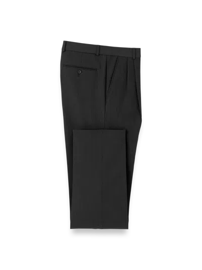 Paul Fredrick Comfort Stretch Travel Pleated Pants In Black