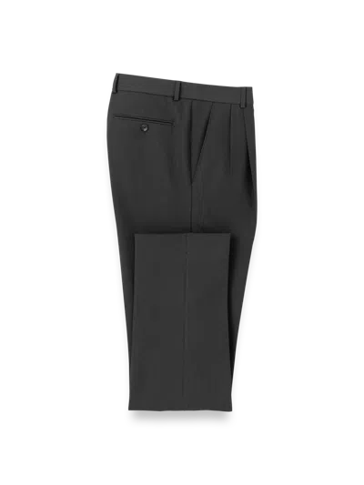Paul Fredrick Comfort Stretch Travel Pleated Pants In Black