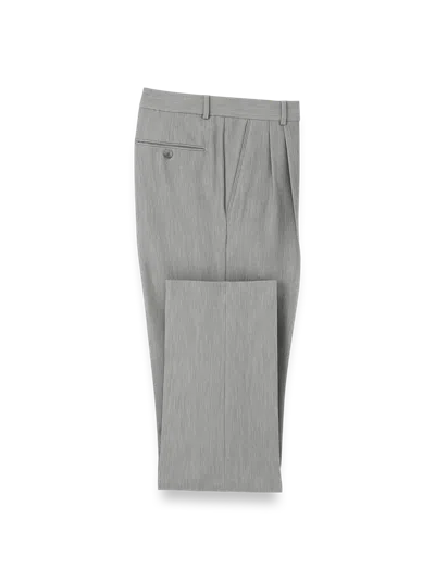 Paul Fredrick Comfort Stretch Travel Pleated Pants In Gray