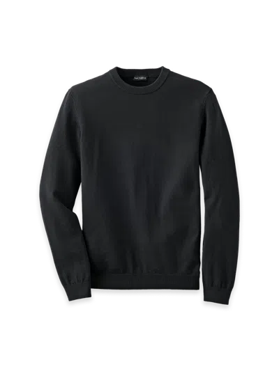 Paul Fredrick Cotton Blend Crewneck Sweater In Blue
