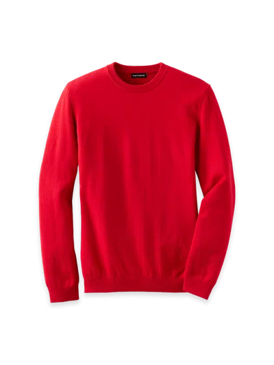 Paul Fredrick Cotton Blend Crewneck Sweater In Red