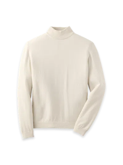 Paul Fredrick Cotton Blend Mockneck Sweater In Neutral