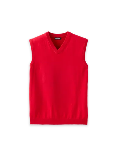 Paul Fredrick Cotton Blend Vest In Red