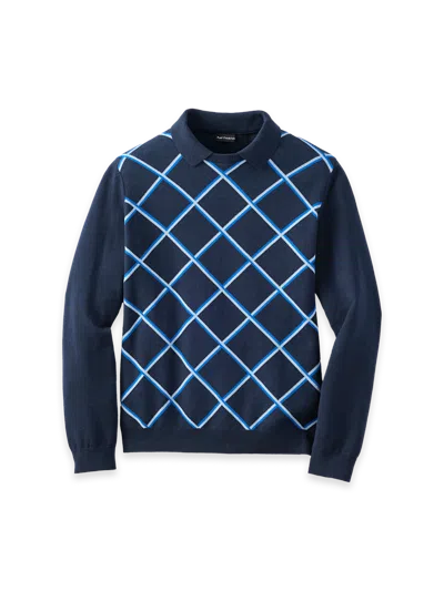 Paul Fredrick Cotton Crewneck Polo In Multi