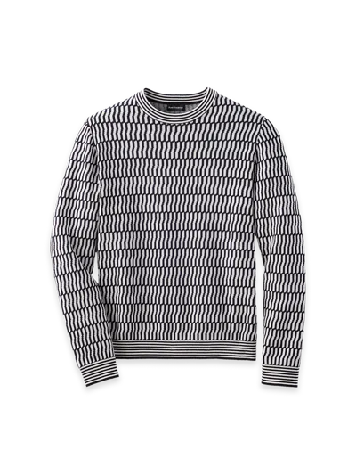 Paul Fredrick Cotton Crewneck Sweater In Black