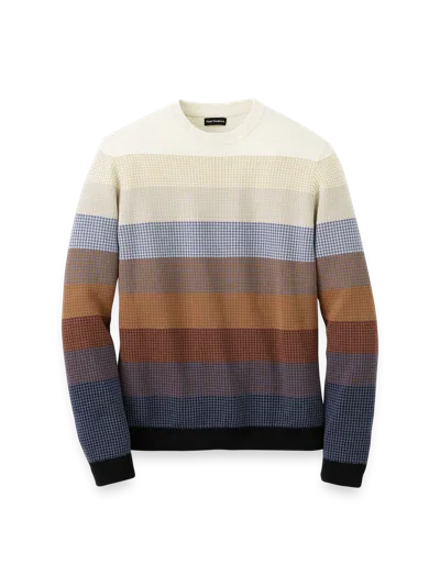 Paul Fredrick Cotton Crewneck Sweater In Multi