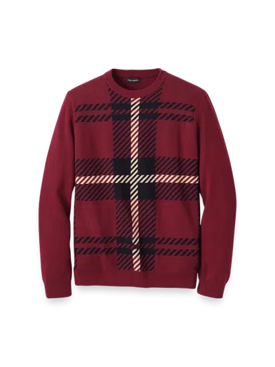 Paul Fredrick Cotton Crewneck Sweater In Purple