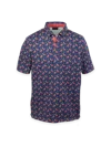 Paul Fredrick Cotton Full Button Front Polo In Multi