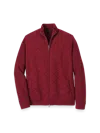 Paul Fredrick Cotton Full Zip Mock Neck Sweater Jacket In Red