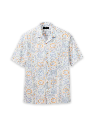 Paul Fredrick Slim Fit Cotton Geometric Casual Shirt In Multi