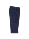 Paul Fredrick Cotton Stretch Corduroy Flat Front Pants In Blue