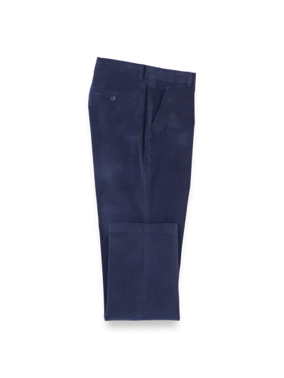Paul Fredrick Cotton Stretch Corduroy Flat Front Pants In Blue