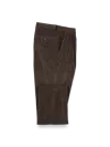 Paul Fredrick Cotton Stretch Corduroy Flat Front Pants In Brown