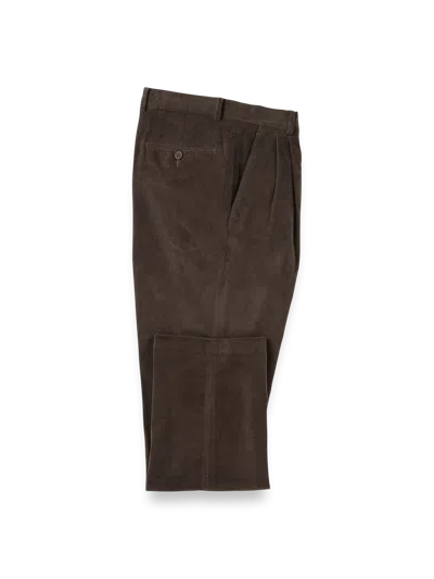 PAUL FREDRICK COTTON STRETCH CORDUROY PLEATED PANTS