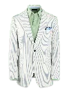 Paul Fredrick Cotton Stretch Stripe Seersucker Single Breasted Peak Lapel Suit Jacket In Multi