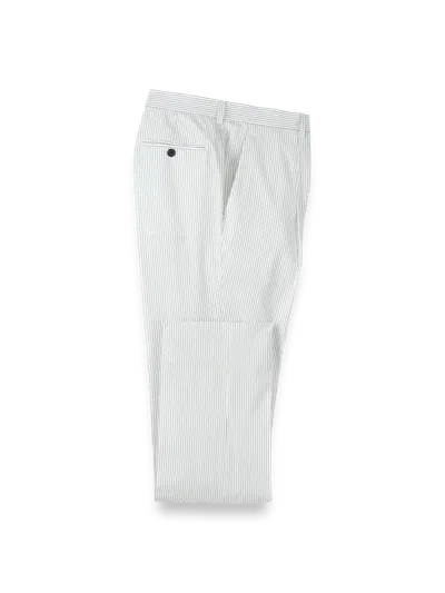 Paul Fredrick Cotton Stretch Stripe Seersucker Single Pleat Suit Pants In Multi