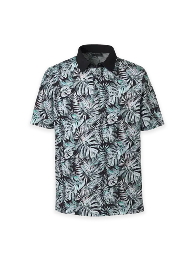 Paul Fredrick Cotton Three Button Polo In Black
