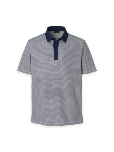 Paul Fredrick Cotton Three Button Polo In Blue