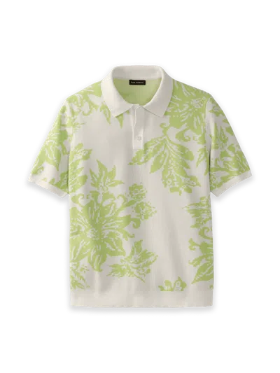 Paul Fredrick Cotton Three Button Polo In Green