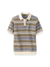 Paul Fredrick Cotton Three Button Polo In Multi