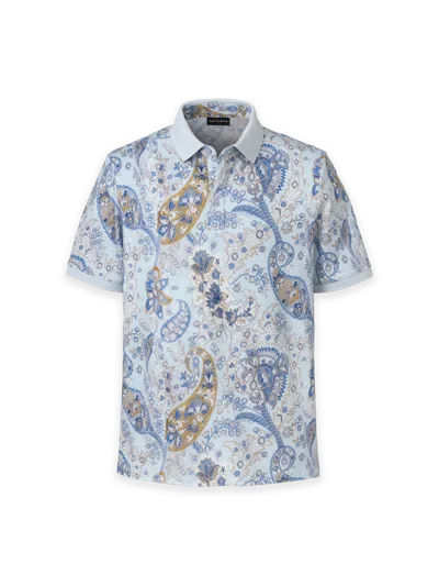 Paul Fredrick Cotton Three Button Polo In Multi