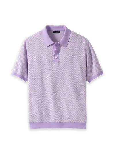 Paul Fredrick Cotton Three Button Polo In Purple