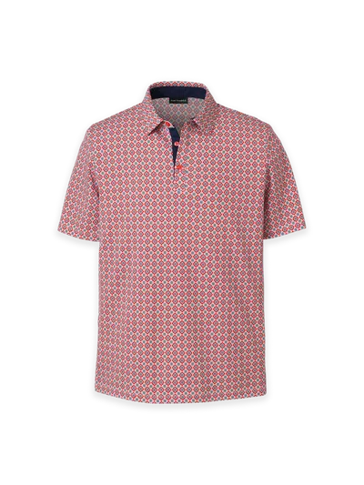 Paul Fredrick Cotton Three Button Polo In Red