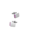 Paul Fredrick Crystal Side Engravable Cufflinks In Silver