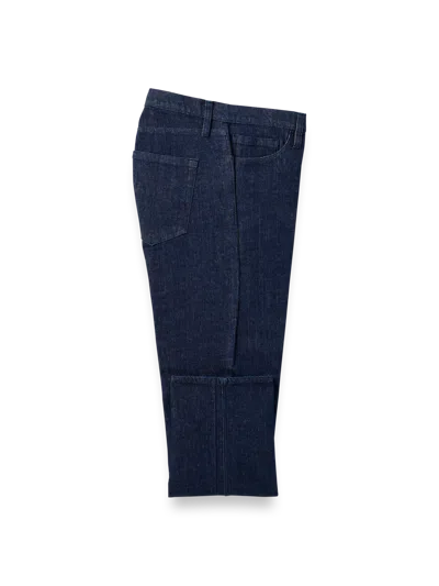 Paul Fredrick Denim Five Pocket Pants In Blue