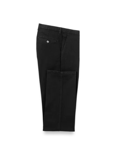 Paul Fredrick Denim Flat Front Pants In Black