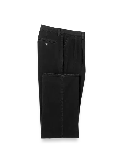 Paul Fredrick Denim Flat Front Pants In Black