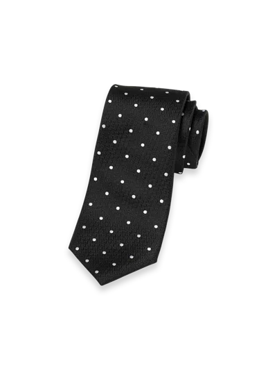Paul Fredrick Dot Woven Silk Tie In Black