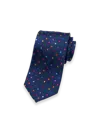 Paul Fredrick Dot Woven Silk Tie In Blue