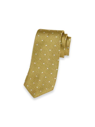 Paul Fredrick Dot Woven Silk Tie In Green