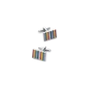 Paul Fredrick Enamel Multi Stripe Cufflinks In Multi