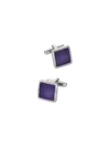 Paul Fredrick Enamel Square Cufflink In Blue